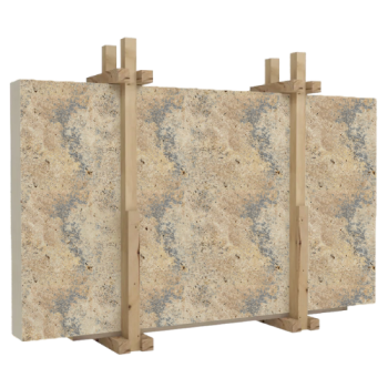 Travertena Yellow Black Travertine Slab